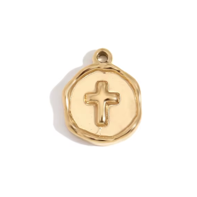 Charm croix rond