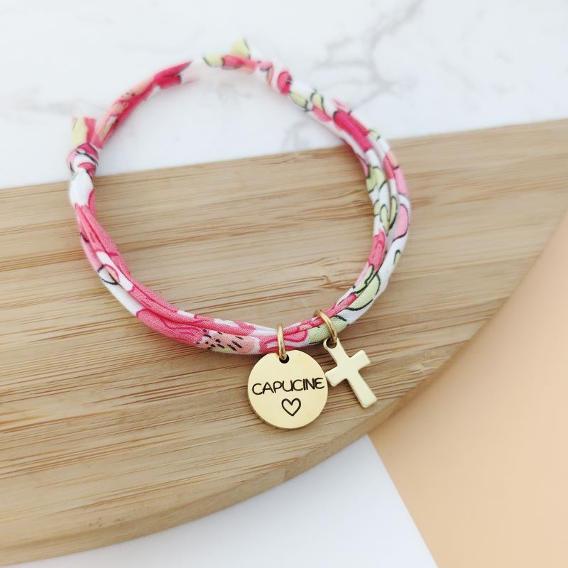 Bracelet Liberty avec médaille et croix