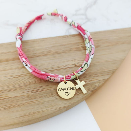 Bracelet Liberty avec médaille et croix